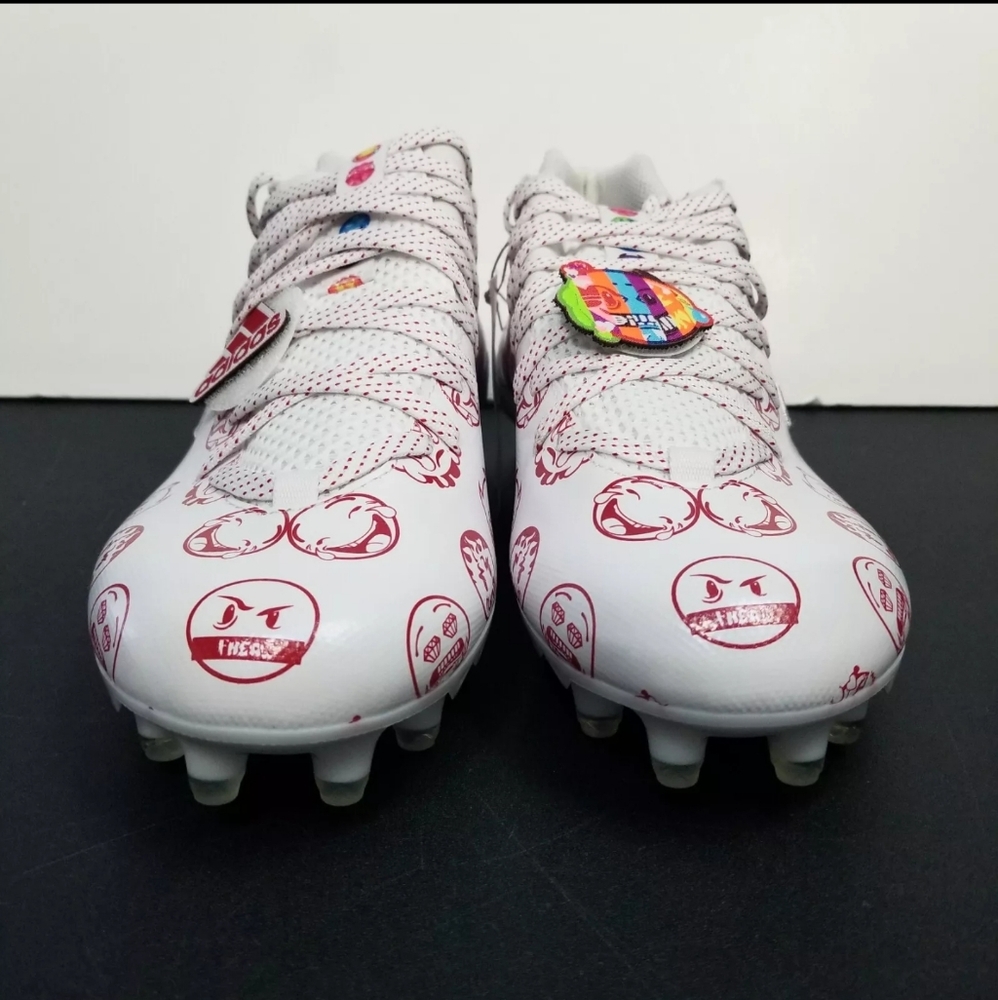 Adidas Size 8.5 Men Freak 22 Big Mood Football Cleats Shoes White Red GZ6901 - Picture 2 of 10
